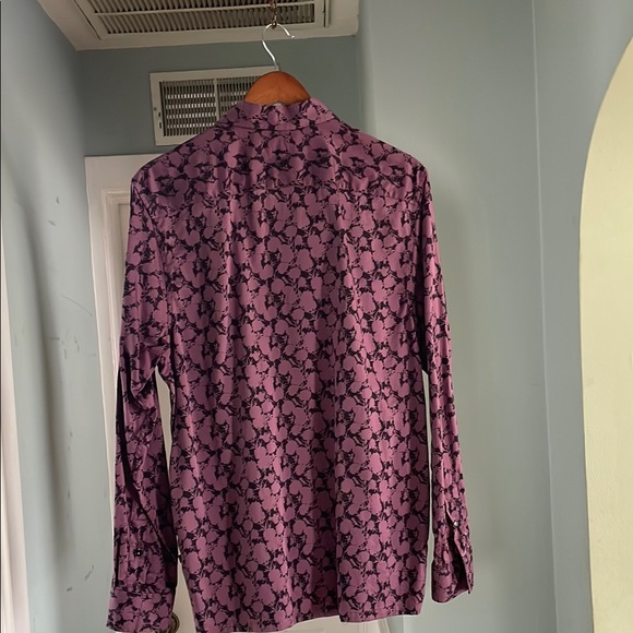 TED BAKER LONDON - Men's Purple Patterned Shirt - Picture 2 of 5